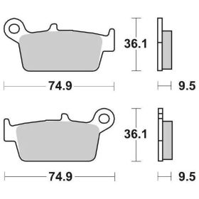 Jeu de plaquettes de frein Racing SBS composé fritté 604RSI