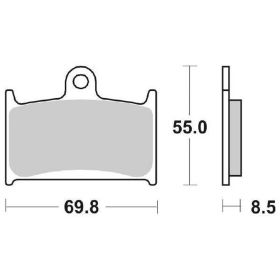 Paire de plaquettes de frein SBS 624HS en composé fritté pour motos de route
