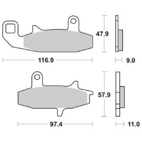 Paire de plaquettes de frein SBS 626HS en composé fritté pour SUZUKI
