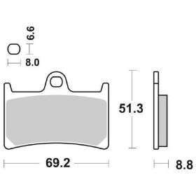 Paire de plaquettes de frein SBS composé fritté 634DS-1 Racing pour YAMAHA