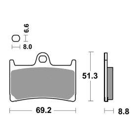 Jeu de plaquettes de frein frittées SBS Racing 634DS-2 pour YAMAHA