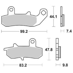 Plaquettes de frein en composé céramique SBS 635HF pour SUZUKI
