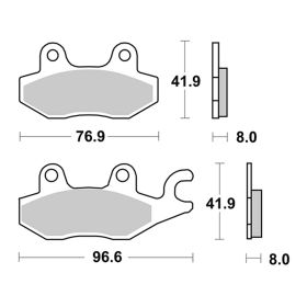 Plaquettes de frein de course paire SBS composé carbone 638DC