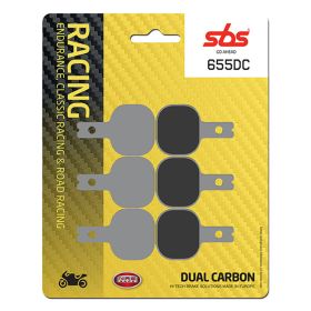 Jeu de plaquettes de frein SBS Carbon Mix 655DC Racing pour ISR
