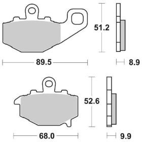 SBS 687LS Hinterradbremsbelagsatz Sinterverbindung für KAWASAKI