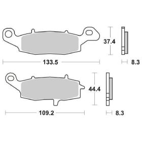 Paire de plaquettes de frein SBS 705HF en composé céramique pour motos de route