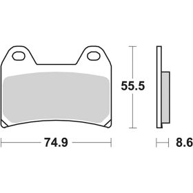 Jeu de plaquettes de frein de course SBS composé fritté 706DS-1
