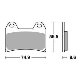 Plaquettes de frein de course paire SBS composé fritté 706DS-2