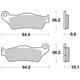 SBS 742HF Brake Pads Pair Ceramic Compound for Road Motorcycles
