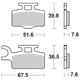 Off-road brake pad set SBS 752SI sintered compound for SUZUKI RM 65