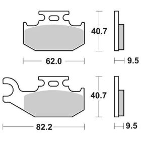 Plaquettes de frein tout-terrain paire SBS 767SI en matériau fritté pour BOMBARDIER-CAN AM
