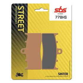Paire de plaquettes de frein SBS 778HS en matériau fritté pour motos de route