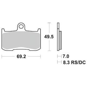 Paire de plaquettes de frein Racing SBS composé de carbone 782DC
