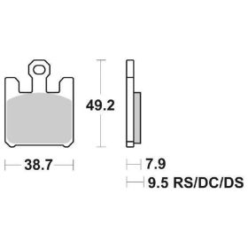 Plaquettes de frein de course SBS composé carbone 788DC 4 pièces