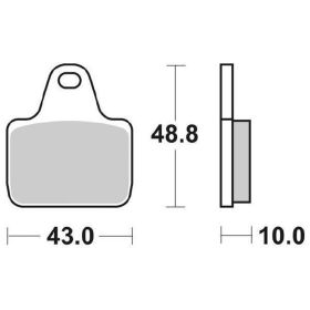 Plaquettes de frein de course SBS composé fritté 805DS-1 4 pièces