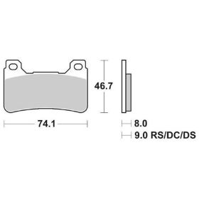 Paire de plaquettes de frein SBS composé fritté 809DS-1 Racing pour HONDA