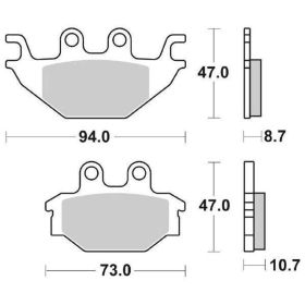 Plaquettes de frein de course paire SBS composé fritté 810RSI