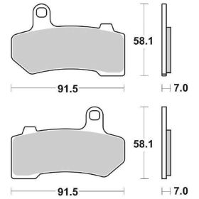 Jeu de plaquettes de frein arrière SBS 830LS en composé fritté pour HARLEY DAVIDSON