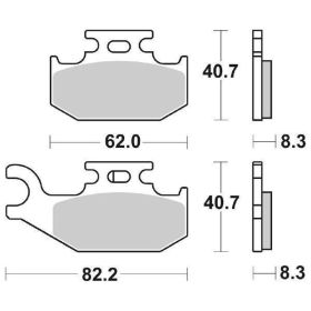Plaquettes de frein tout-terrain paire SBS 836SI en composé fritté pour SUZUKI