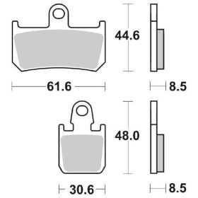 SBS Brake Pads Sintered Compound 839DS-1 Racing for YAMAHA
