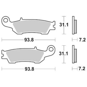 Jeu de plaquettes de frein de course SBS composé fritté 840RSI