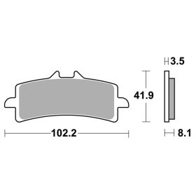Paire de plaquettes de frein de course SBS composé fritté 841DS-2