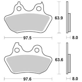 Plaquettes de frein arrière SBS 846LS en composé fritté pour HARLEY DAVIDSON