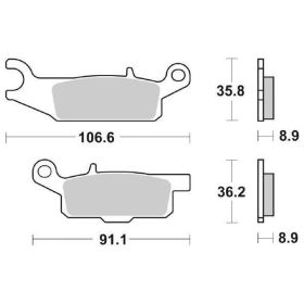 SBS Brake Pads Pair Sintered Compound 851RSI Racing for YAMAHA