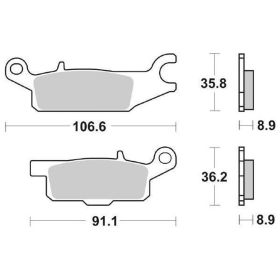 Plaquettes de frein SBS paire composé fritté 852RSI Racing pour YAMAHA