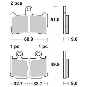 Plaquettes de frein frittées SBS 869HS pour HONDA