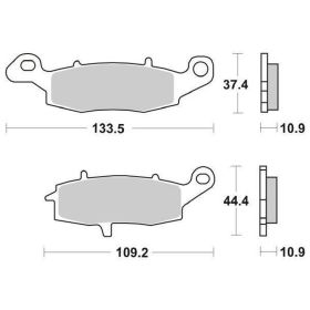 Jeu de plaquettes de frein arrière SBS 886LS en composé fritté