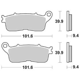 Plaquettes de frein arrière SBS 892LS en composé fritté pour HONDA