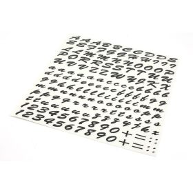 SET ADESIVI LETTERE FONT BRUSH SCRIPT STANDARD 186 PEZZI NERO SCOOTER CARENA