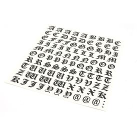 SET ADESIVI LETTERE FONT CARATTERE GOTHIC 89 PEZZI NERO SCRITTA SCOOTER CARENA