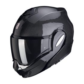 Casco modulare reversibile Scorpion EXO-TECH EVO CARBON Solid nero lucido