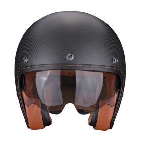 Casco jet cafe racer Scorpion EXO BELFAST EVO CARBON Solid nero opaco