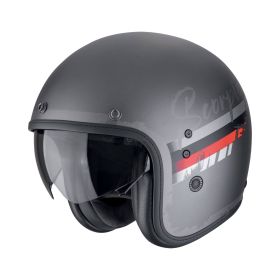Casco jet cafe racer Scorpion EXO BELFAST EVO Adonis argento rosso