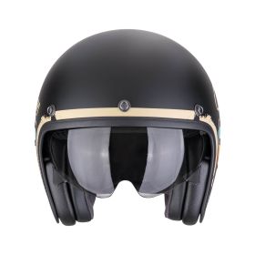 Casco jet cafe racer Scorpion EXO BELFAST EVO Adonis nero beige