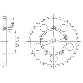 CORONA IN ACCIAIO PASSO 420 - Z 51 DENTI (DIS.00001)