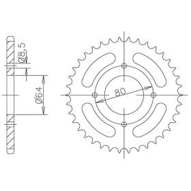 CORONA IN ACCIAIO PASSO 428 - Z 39 DENTI (DIS.00017)