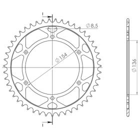 CORONA IN ACCIAIO PASSO 520 - Z 47 DENTI (DIS.00023)