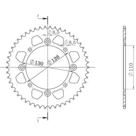 CORONA IN ALLUMINIO PASSO 420 - Z 47 DENTI (DIS.00109)