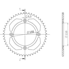 CORONA IN ALLUMINIO PASSO 428 - Z 46 DENTI (DIS.00128)