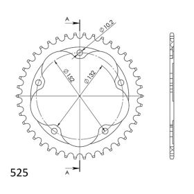 CORONA IN ALLUMINIO PASSO 525 - Z 41 DENTI (DIS.00139)