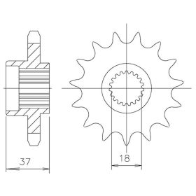 PIGNONE PASSO 520 - Z 17 DENTI (DIS.00508)