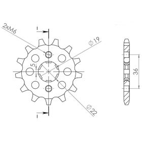 PIGNONE PASSO 520 - Z 13 DENTI (DIS.00509)