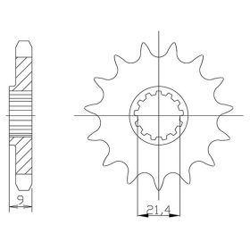 PIGNONE PASSO 520 - Z 14 DENTI (DIS.00520)