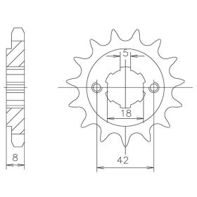 PIGNONE PASSO 520 - Z 14 DENTI (DIS.00527)