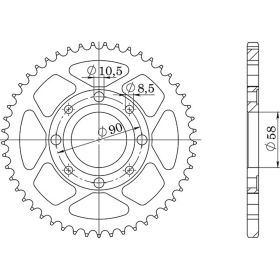 CORONA IN ACCIAIO PASSO 428 - Z 47 DENTI (DIS.10201)