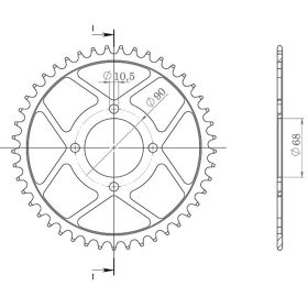 CORONA IN ACCIAIO PASSO 520 - Z 42 DENTI (DIS.10206)